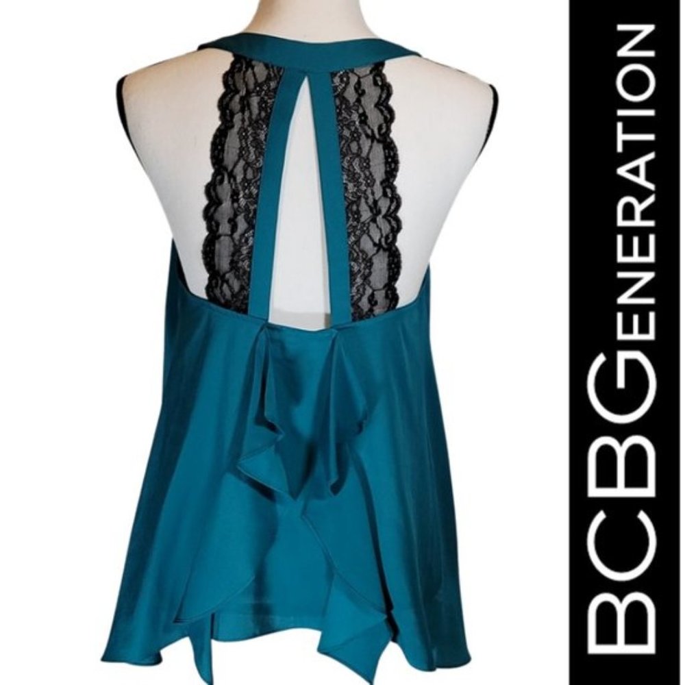 Bcbgeneration Asymmetrical Ruffle Sleeveless Top - image 2